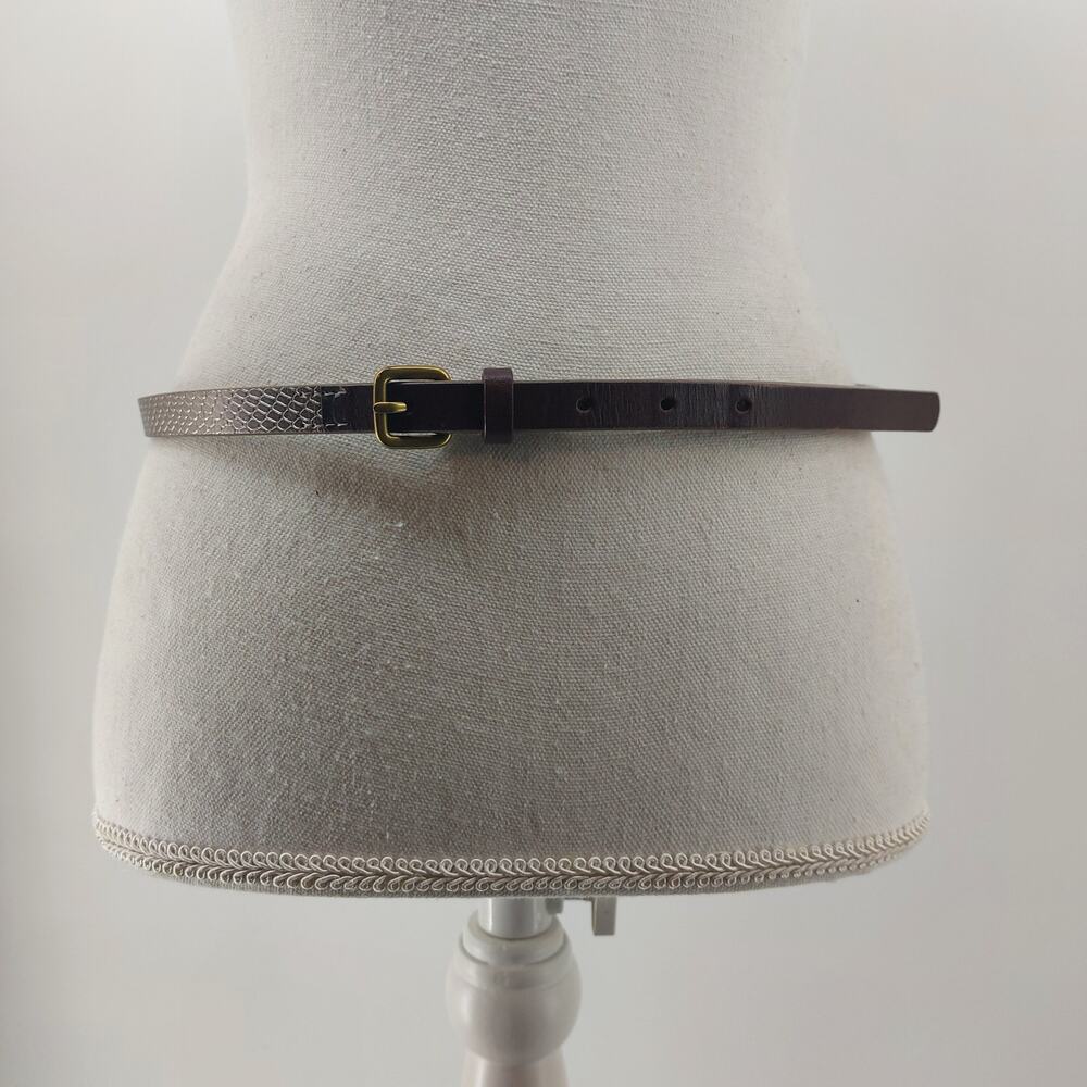 J. Crew Factory Metallic Skinny Belt Fashion Glam Preppy Small
